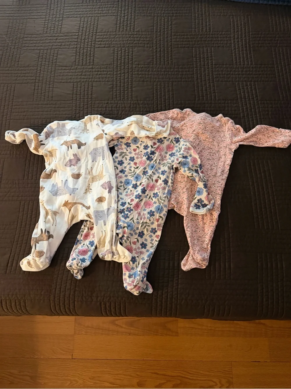Carter's Floral & Animal Print Baby Footed One-Pieces in Pink, Blue, White